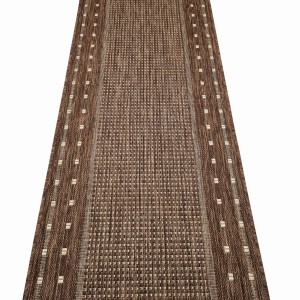 Chodnik do przedpokoju sznurkowy Kropki Coffee szer. 67 cm