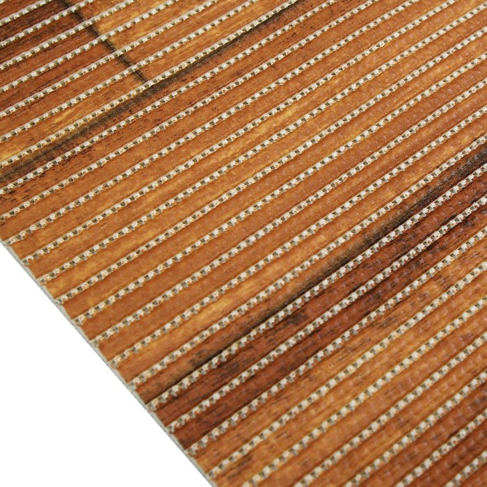 Mata łazienkowa na metry antypoślizgowa - Drewno Brąz #4