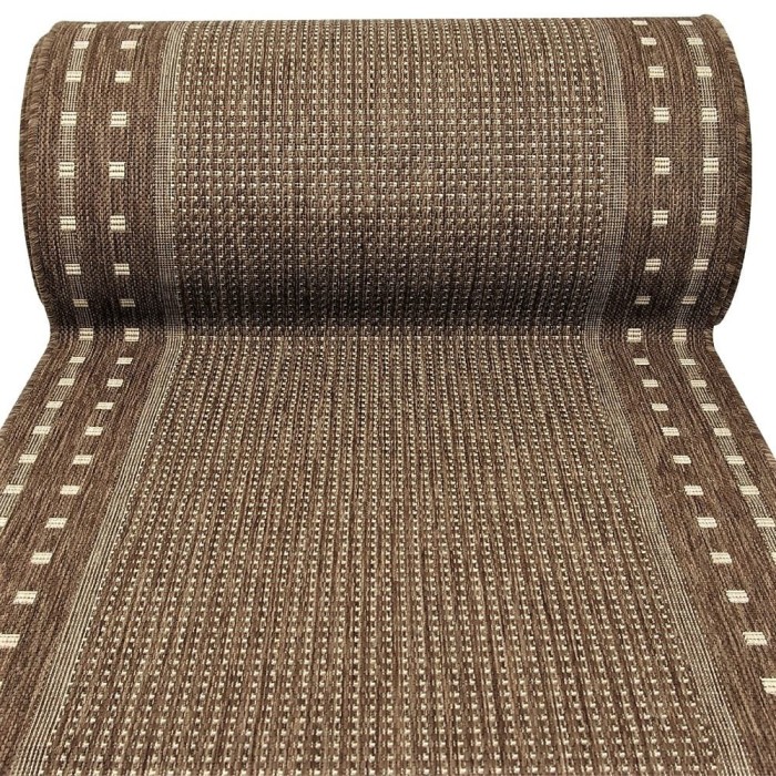 Chodnik do przedpokoju sznurkowy Kropki Coffee szer. 80 cm #4