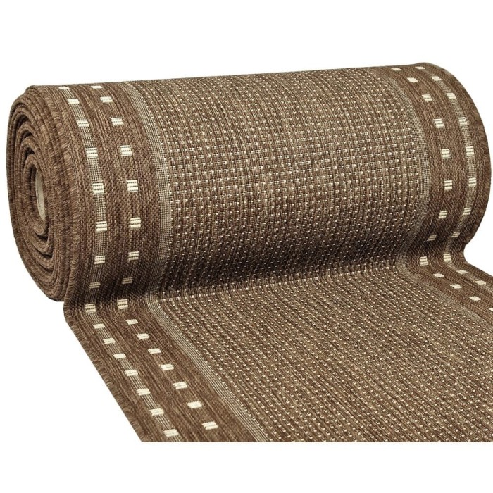 Chodnik do przedpokoju sznurkowy Kropki Coffee szer. 80 cm #6
