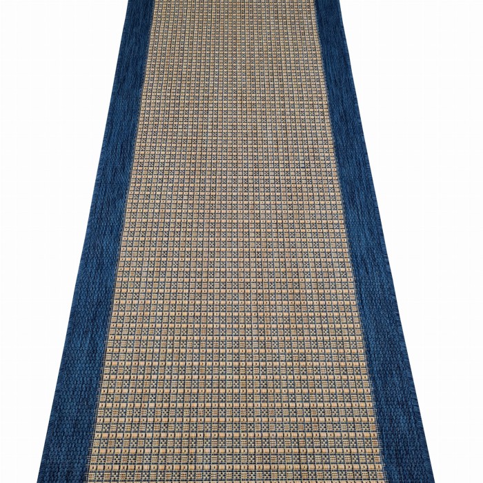 Chodnik sznurkowy Kratka Niebieska szer. 100 cm #1