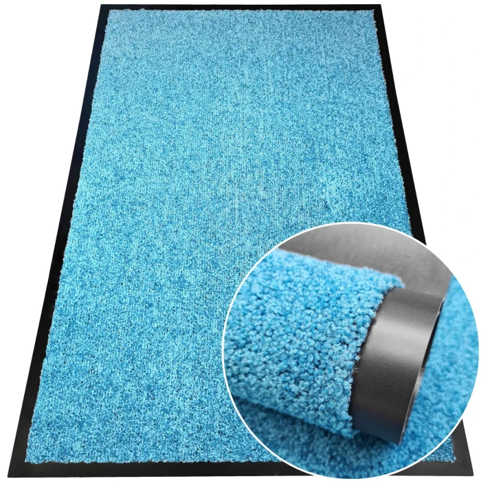 Gruba wycieraczka pod drzwi 60x80 Continental błękitna #1