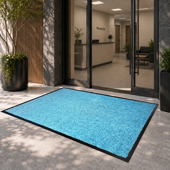 Gruba wycieraczka pod drzwi 60x80 Continental błękitna #8