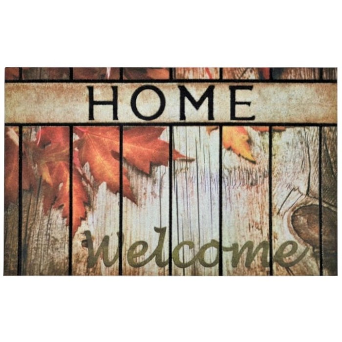 Wycieraczka z Gumy 45x76 Home Welcome Liście Deski 